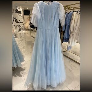 Miri Couture Light Blue Pleated Tulle Gown